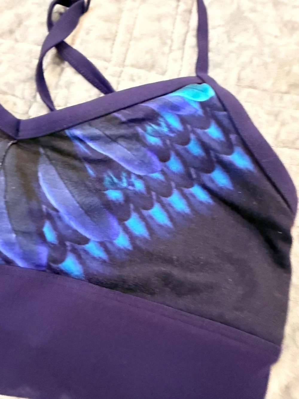 All Yoga Peacock Navy Bra - Size XS